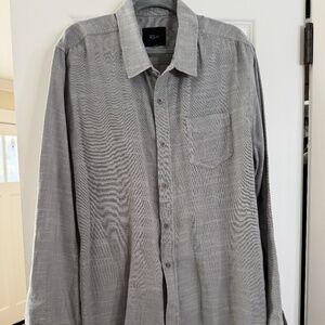 Rails Wyatt Crosshatch Button-Up Shirt-  gray